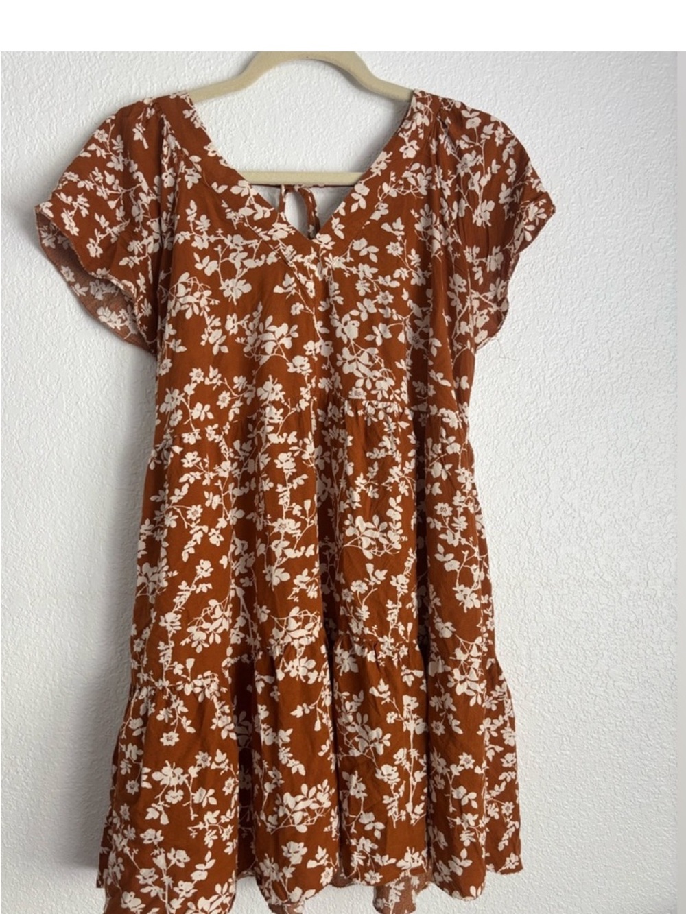 Women’s Rust Floral Tiered Dress